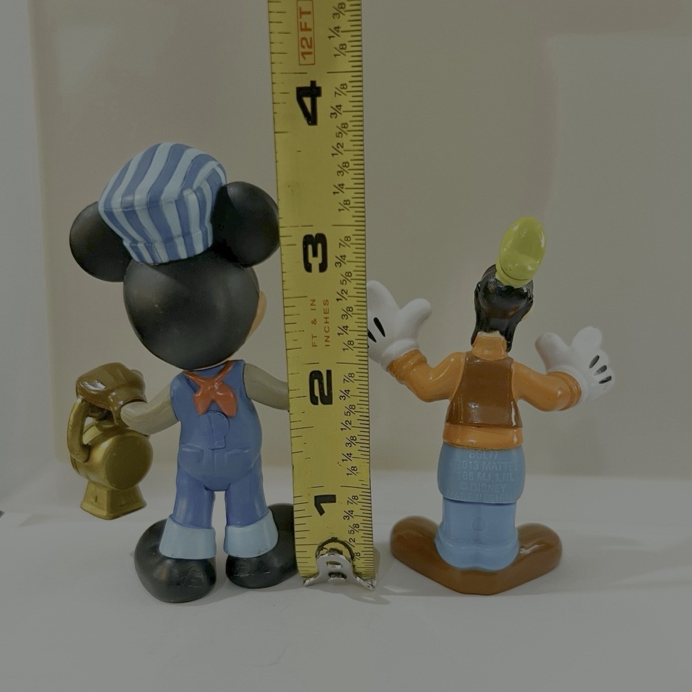 Disney Store Train Conductor‎ Engineer Mickey Mouse PVC Figure 3.5" & Goofy 3" - Picture 2 of 3